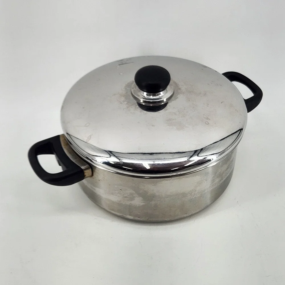 Vintage Macy's Chef's Supply Saucepan 10 Inch Copper Bottom 4.5 Quart with Lid